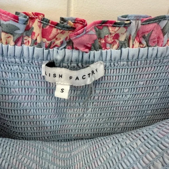 English Factory Pink Floral Smocked Tiered Ruffle Maxi Dress Size S EUC - Picture 10 of 12